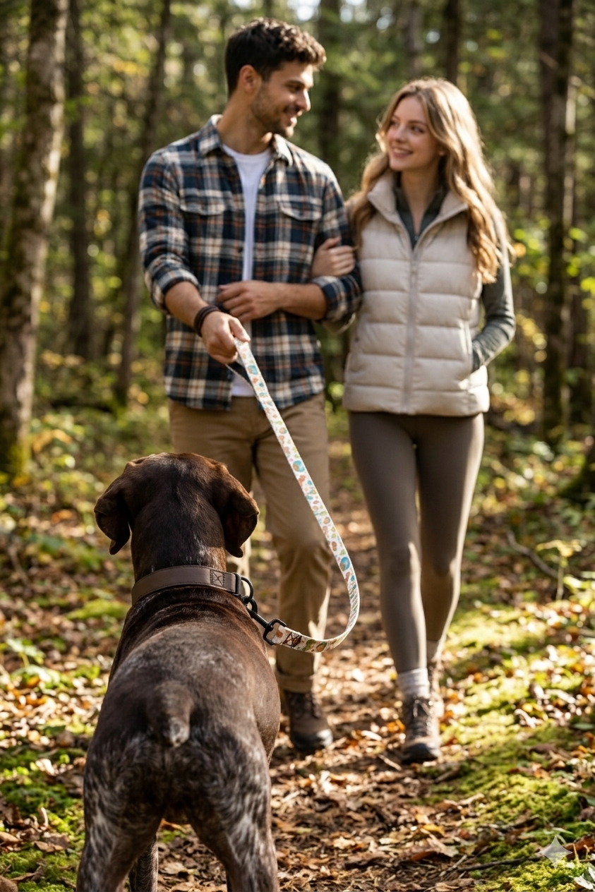 Floral Pet Leash – Garden Aesthetic Dog Lead | Durable, Stylish & Comfortable Dog Walking Accessory