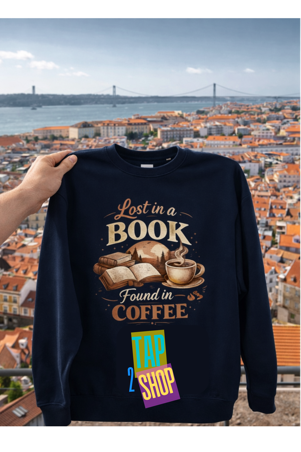 Lost in a Book, Found in Coffee – Cozy Bookish Aesthetic Sweatshirt