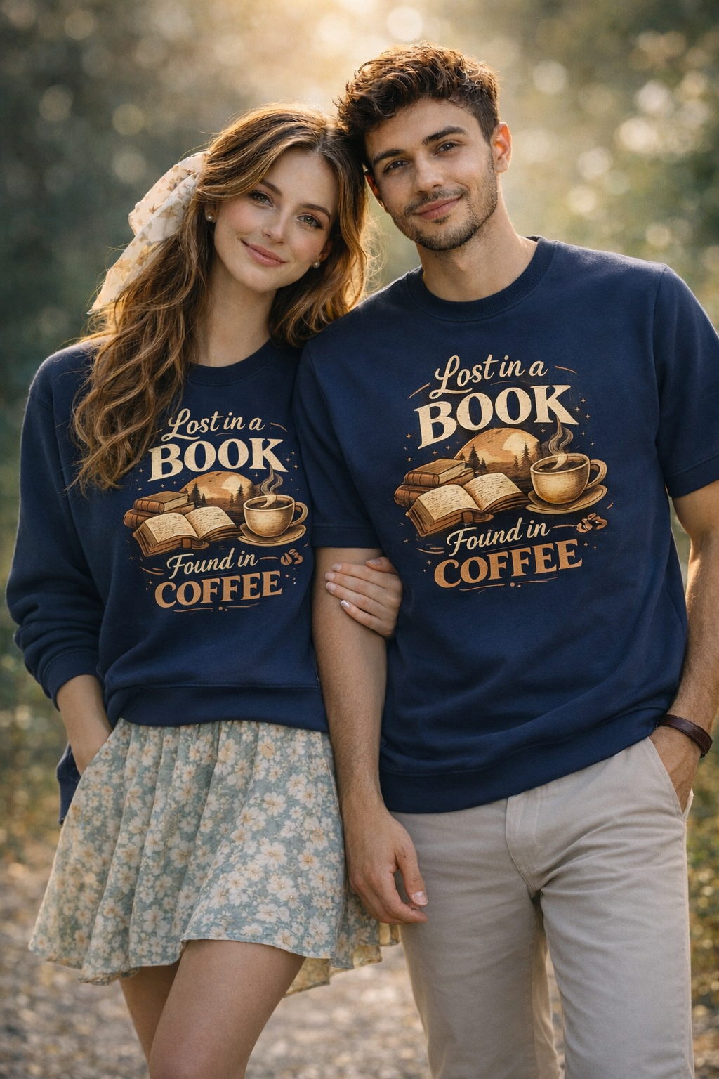 Lost in a Book, Found in Coffee – Cozy Bookish Aesthetic Sweatshirt
